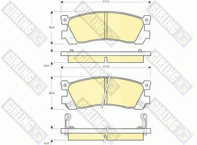 6132649 GIRLING Комплект тормозных колодок, дисковый тормоз