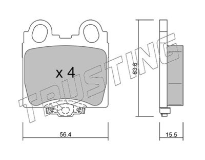 7740 TRUSTING Комплект тормозных колодок, дисковый тормоз