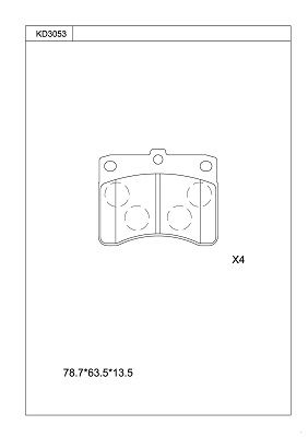 KD3053 ASIMCO Комплект тормозных колодок, дисковый тормоз