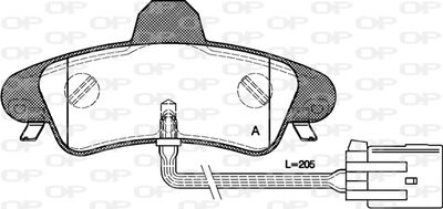 BPA043312 OPEN PARTS Комплект тормозных колодок, дисковый тормоз