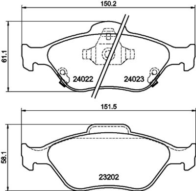 8DB355030221 HELLA PAGID Комплект тормозных колодок, дисковый тормоз