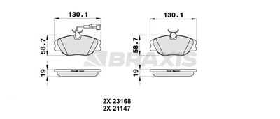 AB0315 BRAXIS Комплект тормозных колодок, дисковый тормоз