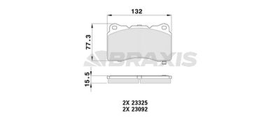 AB0501 BRAXIS Комплект тормозных колодок, дисковый тормоз