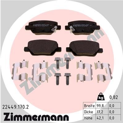 224491702 ZIMMERMANN Комплект тормозных колодок, дисковый тормоз