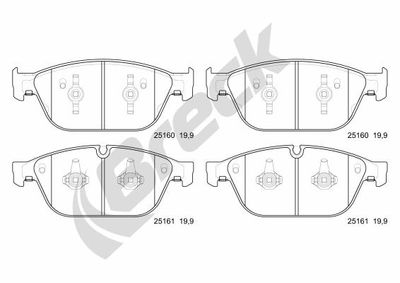251600055100 BRECK Комплект тормозных колодок, дисковый тормоз