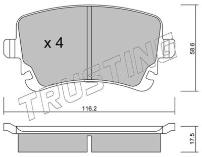 5702 TRUSTING Комплект тормозных колодок, дисковый тормоз