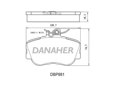 DBP881 DANAHER Комплект тормозных колодок, дисковый тормоз