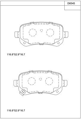 KD6545 ASIMCO Комплект тормозных колодок, дисковый тормоз