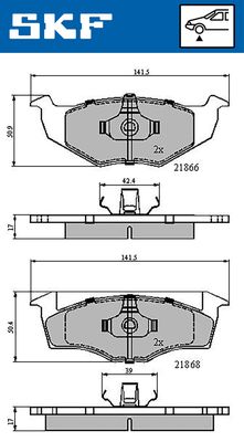 VKBP80278 SKF Комплект тормозных колодок, дисковый тормоз