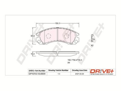 DP1010100009 Dr!ve+ Комплект тормозных колодок, дисковый тормоз