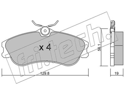 2261 fri.tech. Комплект тормозных колодок, дисковый тормоз