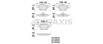 AA0373 BRAXIS Комплект тормозных колодок, дисковый тормоз