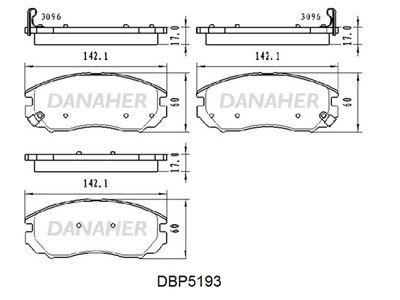 DBP5193 DANAHER Комплект тормозных колодок, дисковый тормоз