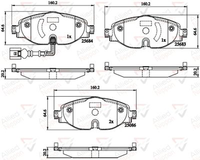 ADB12158 COMLINE Комплект тормозных колодок, дисковый тормоз