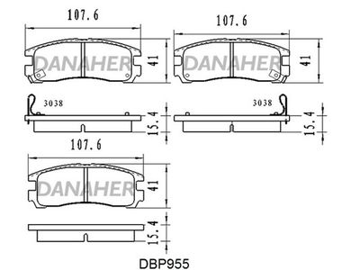 DBP955 DANAHER Комплект тормозных колодок, дисковый тормоз