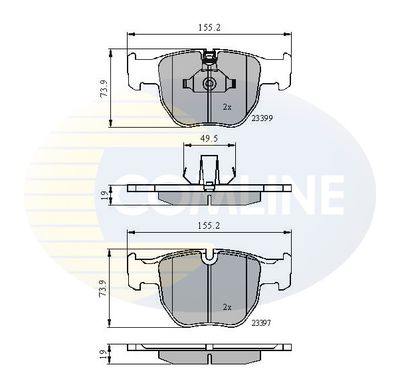 CBP01157 COMLINE Комплект тормозных колодок, дисковый тормоз