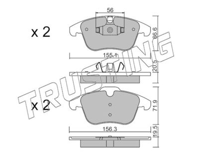 6916 TRUSTING Комплект тормозных колодок, дисковый тормоз