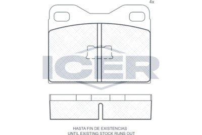 180225 ICER Комплект тормозных колодок, дисковый тормоз