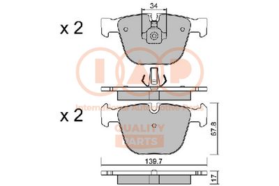 70451151P IAP QUALITY PARTS Комплект тормозных колодок, дисковый тормоз