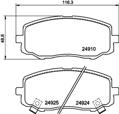 8DB355028771 HELLA Комплект тормозных колодок, дисковый тормоз