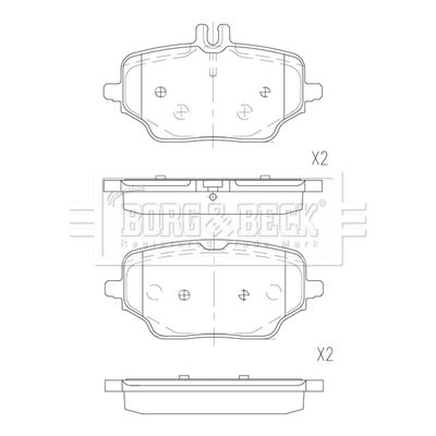 BBP2884 BORG & BECK Комплект тормозных колодок, дисковый тормоз