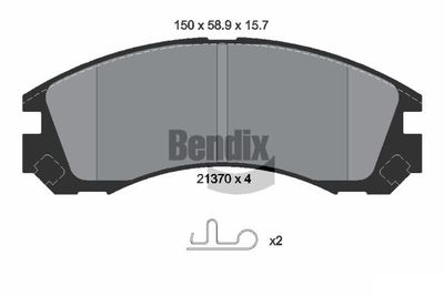 BPD1785 BENDIX Braking Комплект тормозных колодок, дисковый тормоз