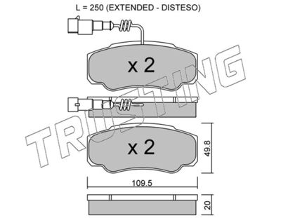 5481 TRUSTING Комплект тормозных колодок, дисковый тормоз