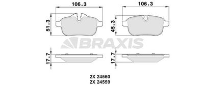 AA0369 BRAXIS Комплект тормозных колодок, дисковый тормоз