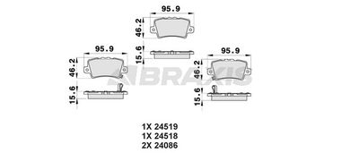 AB0155 BRAXIS Комплект тормозных колодок, дисковый тормоз