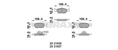 AB0222 BRAXIS Комплект тормозных колодок, дисковый тормоз