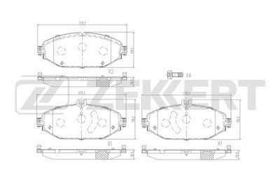 BS3057 ZEKKERT Комплект тормозных колодок, дисковый тормоз