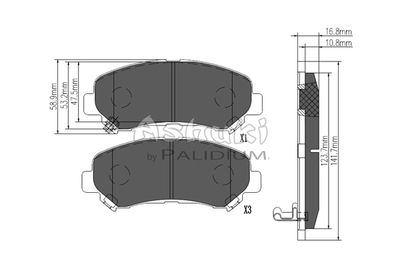 10806901 ASHUKI by Palidium Комплект тормозных колодок, дисковый тормоз