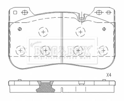 BBP2801 BORG & BECK Комплект тормозных колодок, дисковый тормоз