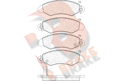 RB1293 R BRAKE Комплект тормозных колодок, дисковый тормоз