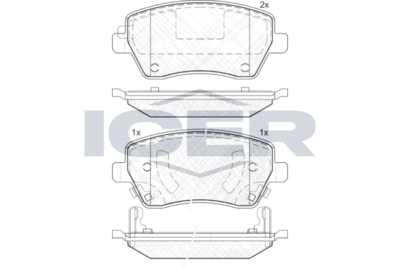182019 ICER Комплект тормозных колодок, дисковый тормоз