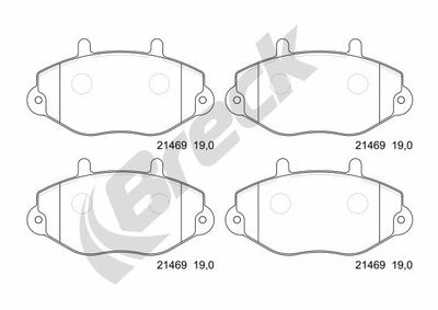 214690070100 BRECK Комплект тормозных колодок, дисковый тормоз
