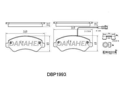 DBP1993 DANAHER Комплект тормозных колодок, дисковый тормоз