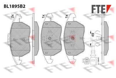 BL1895B2 FTE Комплект тормозных колодок, дисковый тормоз