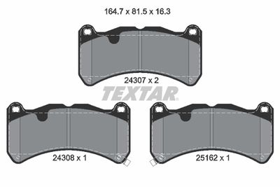 2430701 TEXTAR Комплект тормозных колодок, дисковый тормоз