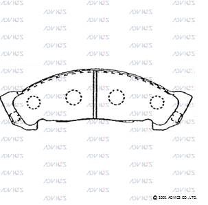 SN888 ADVICS Комплект тормозных колодок, дисковый тормоз