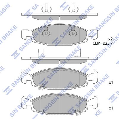 SP4257 Hi-Q Комплект тормозных колодок, дисковый тормоз