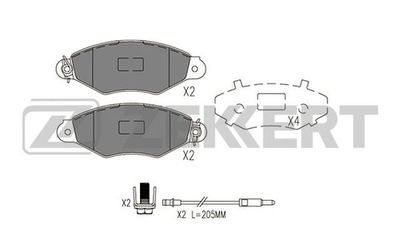 BS1088 ZEKKERT Комплект тормозных колодок, дисковый тормоз