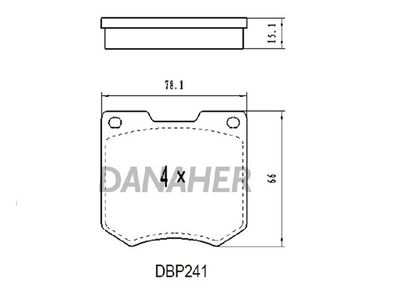 DBP241 DANAHER Комплект тормозных колодок, дисковый тормоз