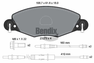 BPD1503 BENDIX Braking Комплект тормозных колодок, дисковый тормоз