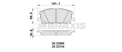 AB0344 BRAXIS Комплект тормозных колодок, дисковый тормоз