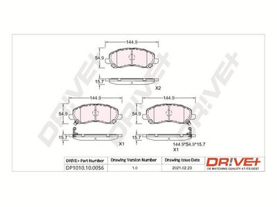 DP1010100056 Dr!ve+ Комплект тормозных колодок, дисковый тормоз