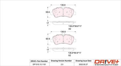 DP1010101161 Dr!ve+ Комплект тормозных колодок, дисковый тормоз