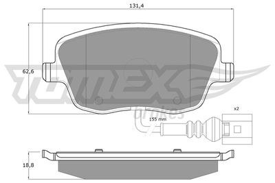 TX13591 TOMEX Brakes Комплект тормозных колодок, дисковый тормоз