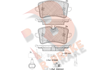 RB1986 R BRAKE Комплект тормозных колодок, дисковый тормоз