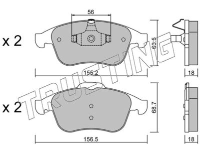 8191 TRUSTING Комплект тормозных колодок, дисковый тормоз